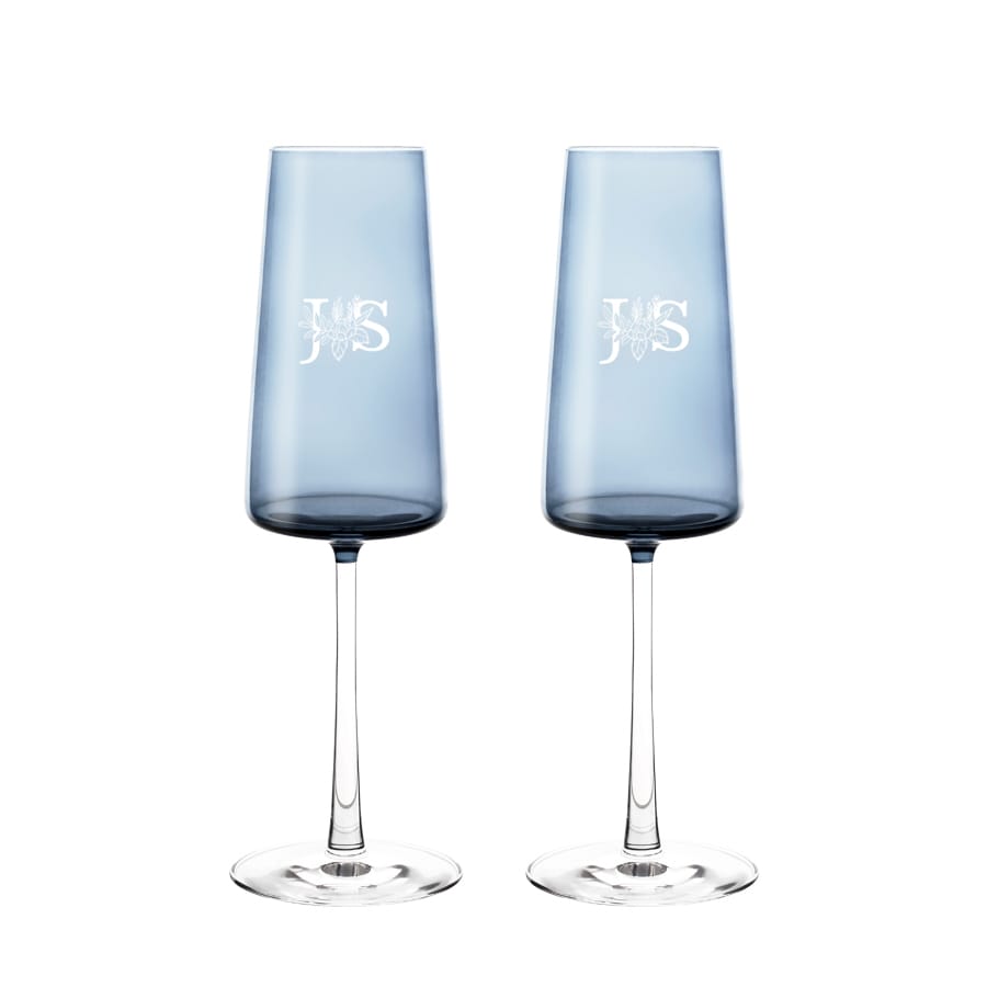 Vida Kolorowe Kieliszki do szampana prosecco Mist z grawerem, 2szt, 240ml
