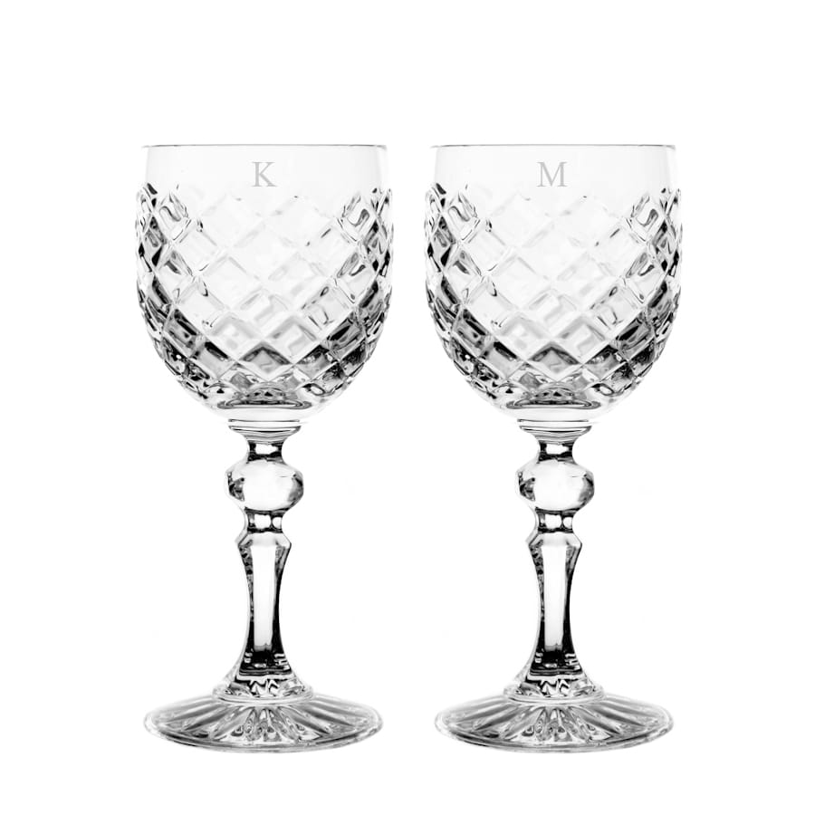 IRIS kieliszki kryształowe do wina, 2szt z grawerem inicjałów, 190ml