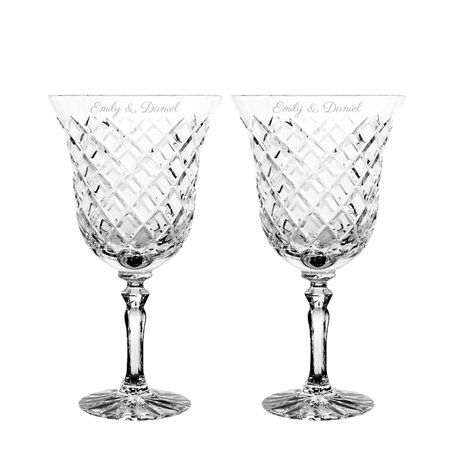 Iris kieliszki kryształowe do wina z grawerem imion, 2szt, 300ml