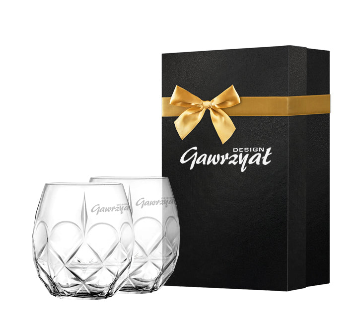 Zestaw firmowy Szklanki kryształowe  LAVE do whisky 2szt z logo