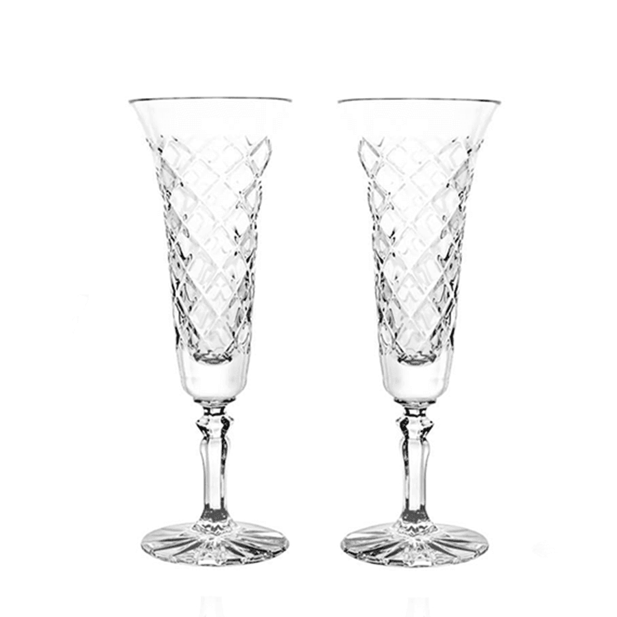 Iris crystal champagne glasses, 2 pcs, 140ml 