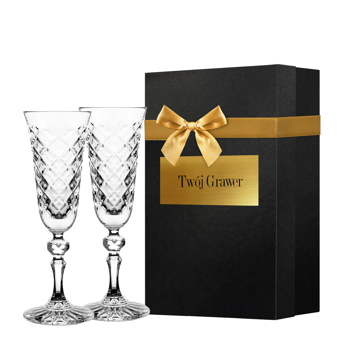 Lakrima crystal wine glasses with engraving, 2 pcs, 240 ml 