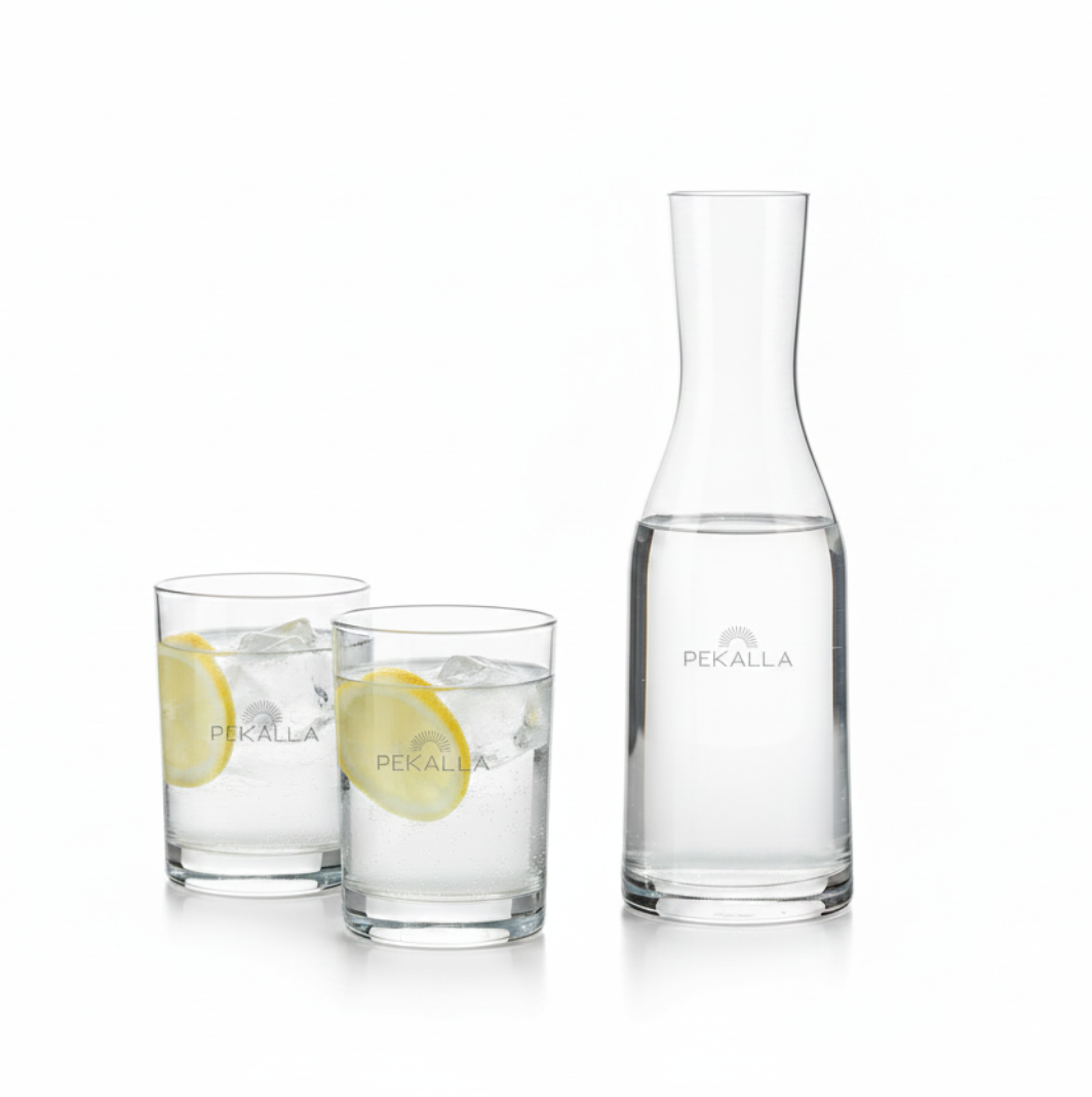 Vaso II Carafe + crystal whiskey glasses Malachite, 2 pcs, 240ml