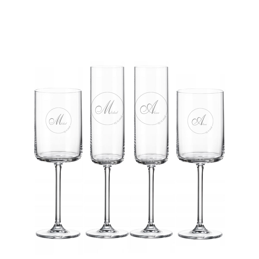 Vida Colorful Champagne Glasses Prosecco Mist with Engraving, 2pcs, 240ml 