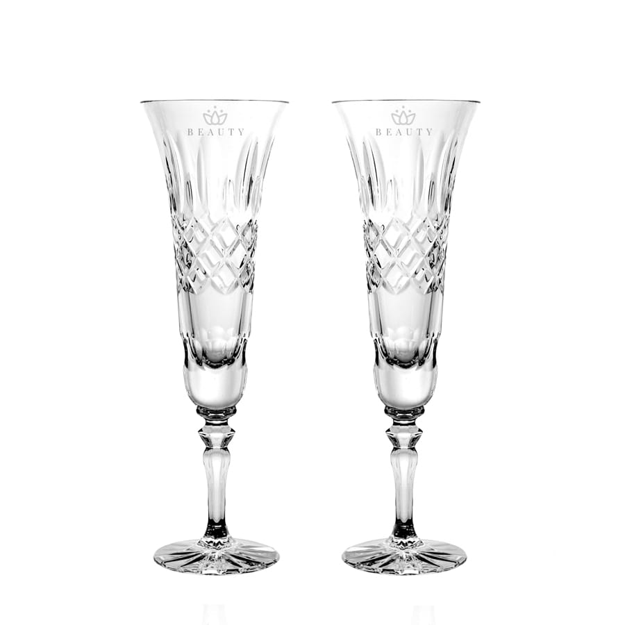 Lavo kieliszki kryształowe do szampana z logo firmy, 2szt, 140ml