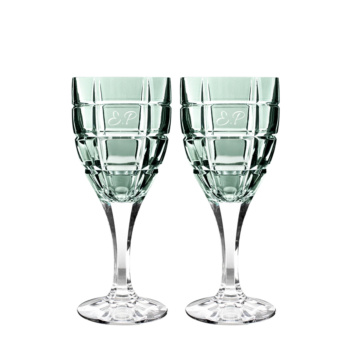 Vaso II Nowoczesne kieliszki kryształowe do wina z  grawerem inicjałów 300 ml, 2 szt