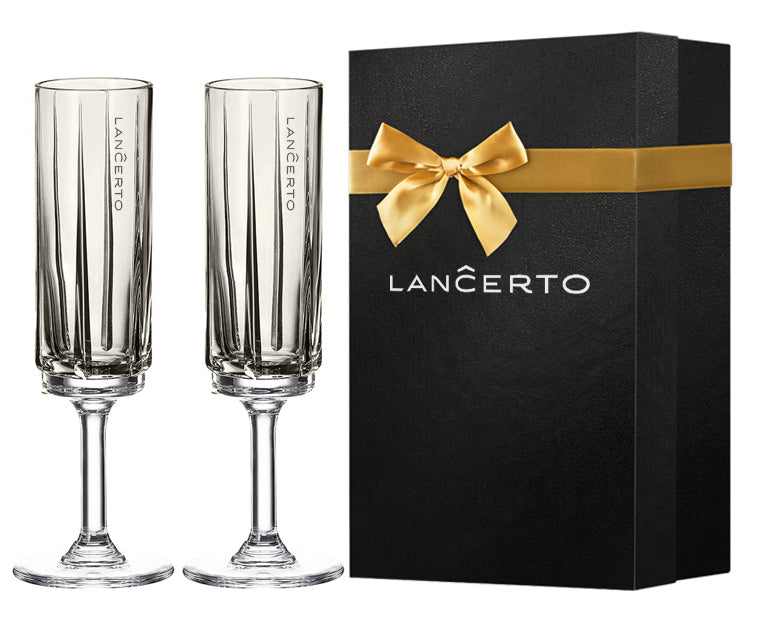 Biznesowy gift Kieliszki kryształowe LINEA do szampana 150 ml 2 szt z logo firmy