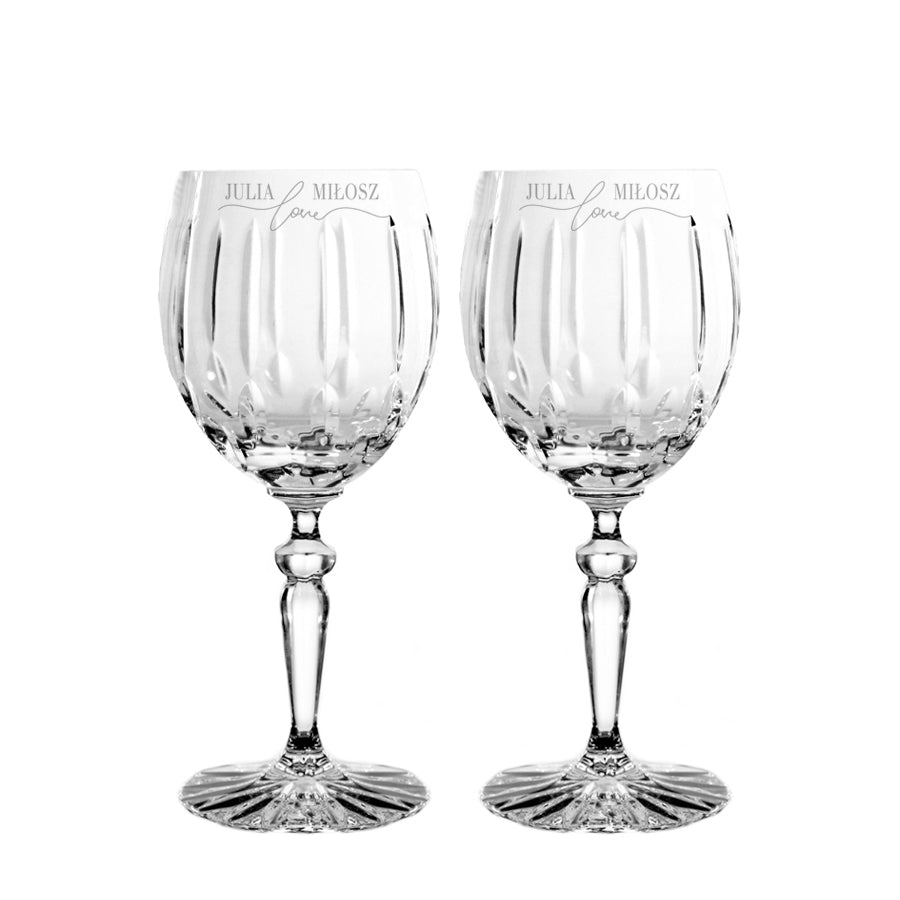 Lakrima kieliszki kryształowe do wina z grawerem Love, 2szt, 240ml