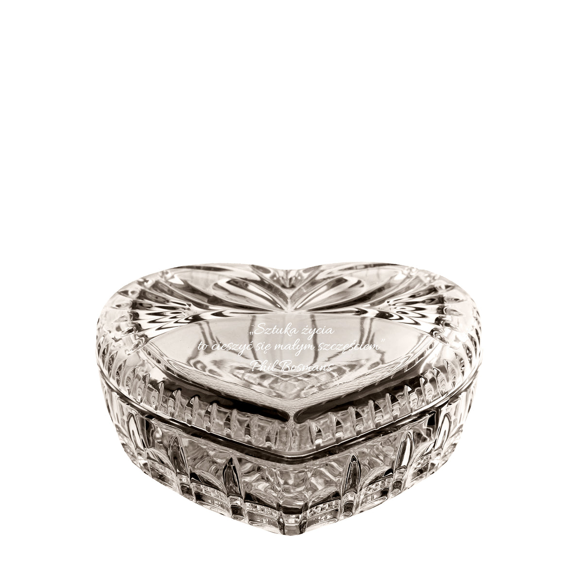Crystal Heart Jewelry Box with Engraving Salmo