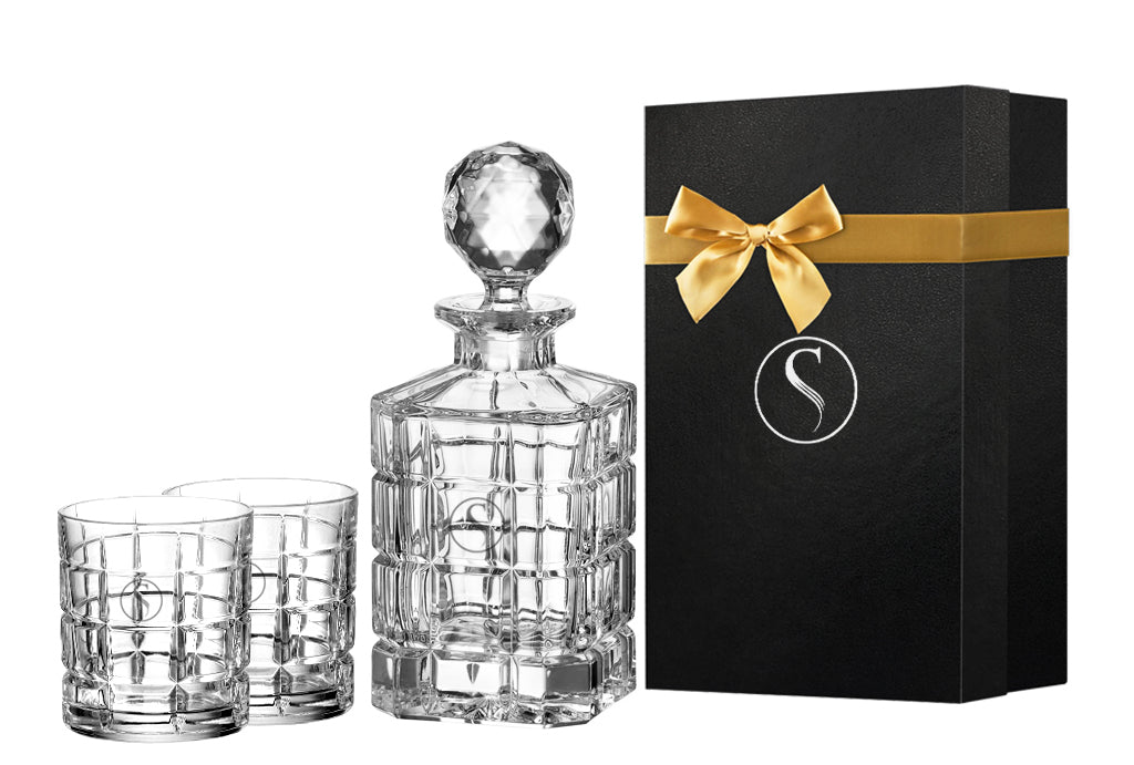 Zestaw premium Karafka i 2 szklanki do whisky LAVO z Logo firmy