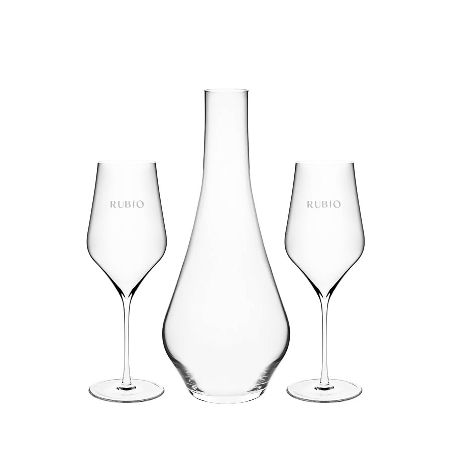 Vaso II Karaffe + Whiskygläser aus Kristall Malachit, 2 Stück, 240ml