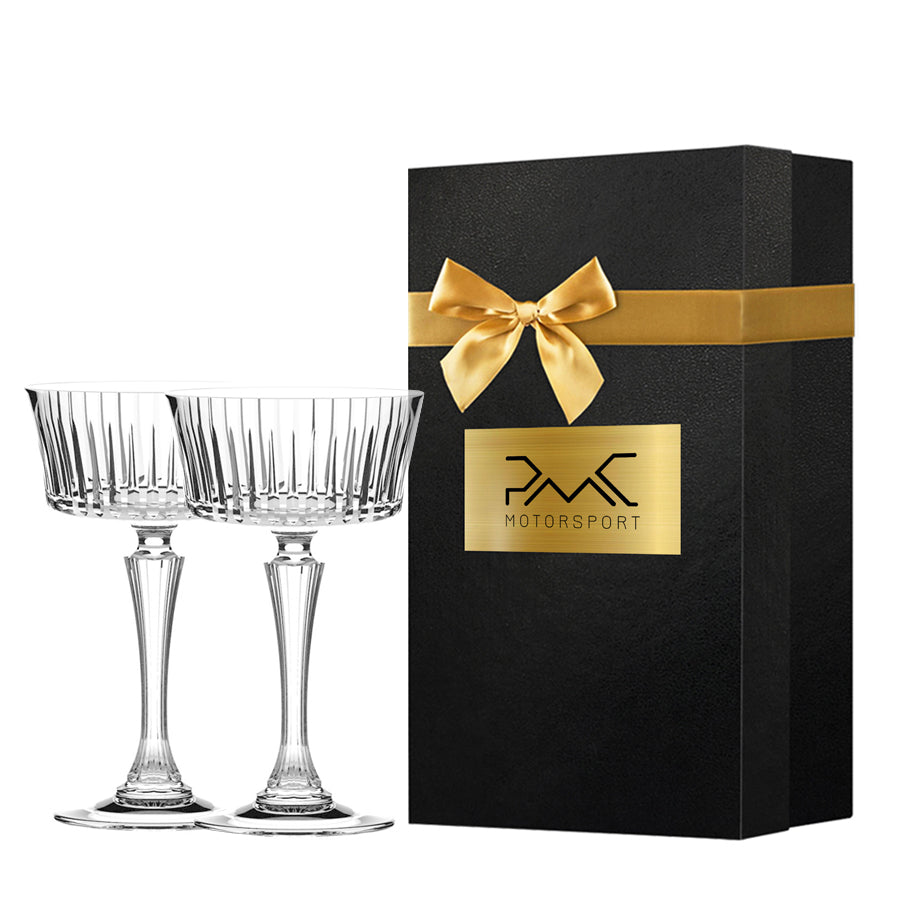 Biznesowy gift Kieliszki kryształowe LAKRIMA do szampana 2 szt z logo firmy