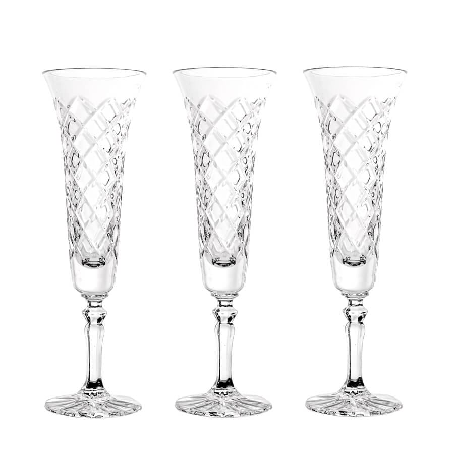 Iris crystal champagne glasses, 2 pcs, 140ml 