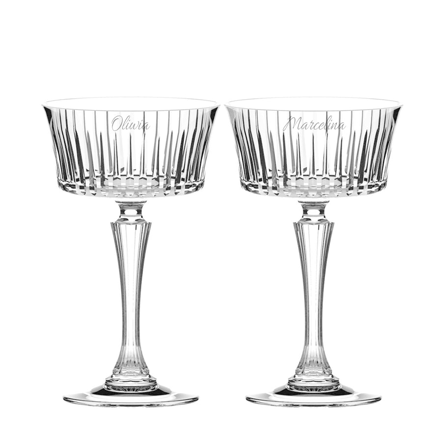 Lakrima Kieliszki kryształowe do szampana z imionami  2 szt, 260 ml