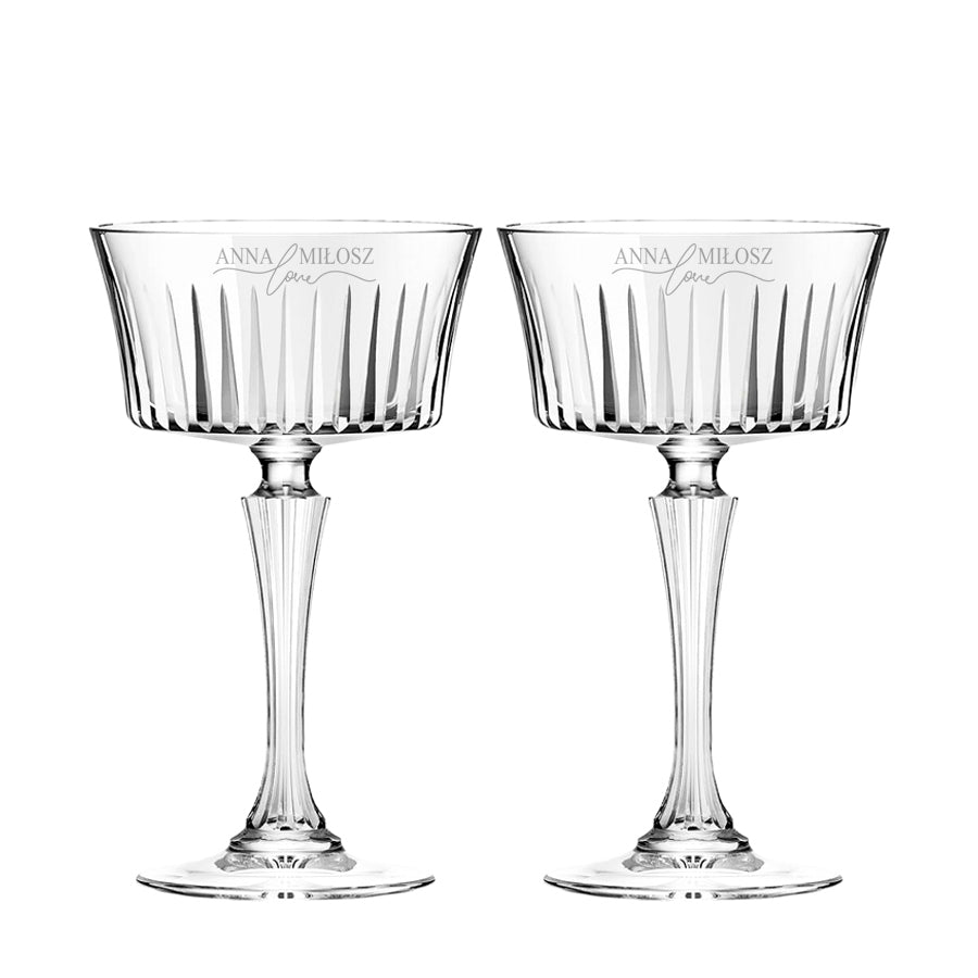 Lakrima Kieliszki kryształowe do szampana z imionami 2szt, 260ml