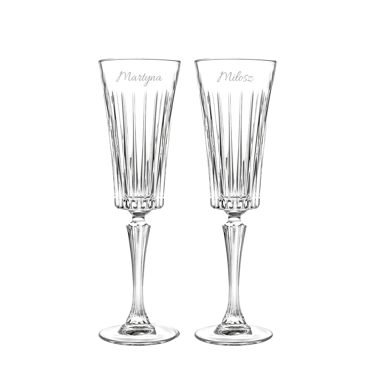 Lakrima Kieliszki kryształowe do szampana z imionami na ślub, rocznicę, 6szt, 140ml