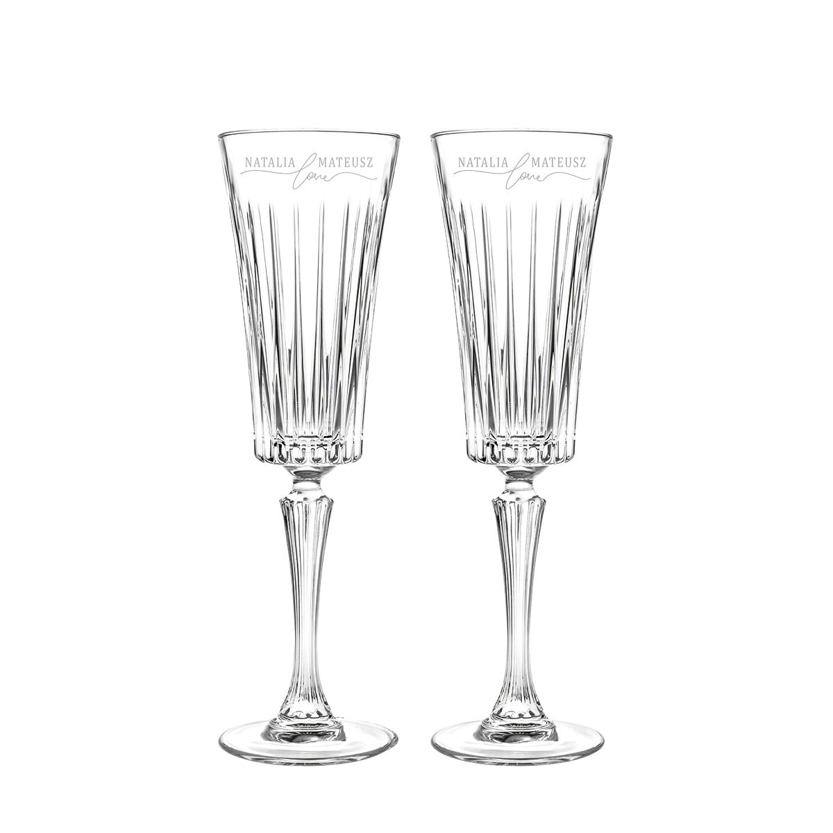 Lakrima Kieliszki kryształowe do szampana z imionami, 2szt, 140ml