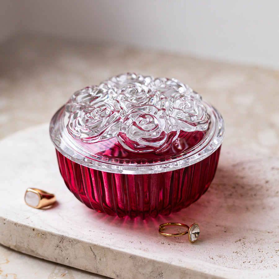 Crystal Box container for jewelry or trinkets Ruby 