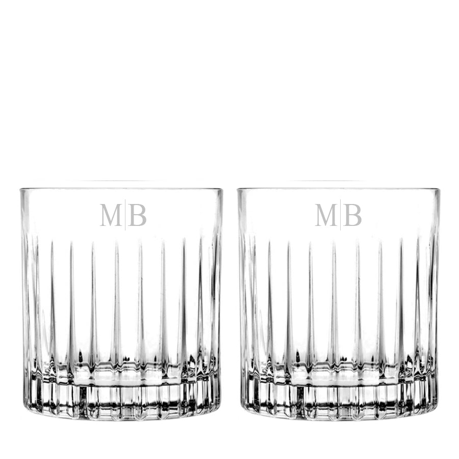 Lakrima szklanki kryształowe do whisky z grawerem 360 ml, 2szt