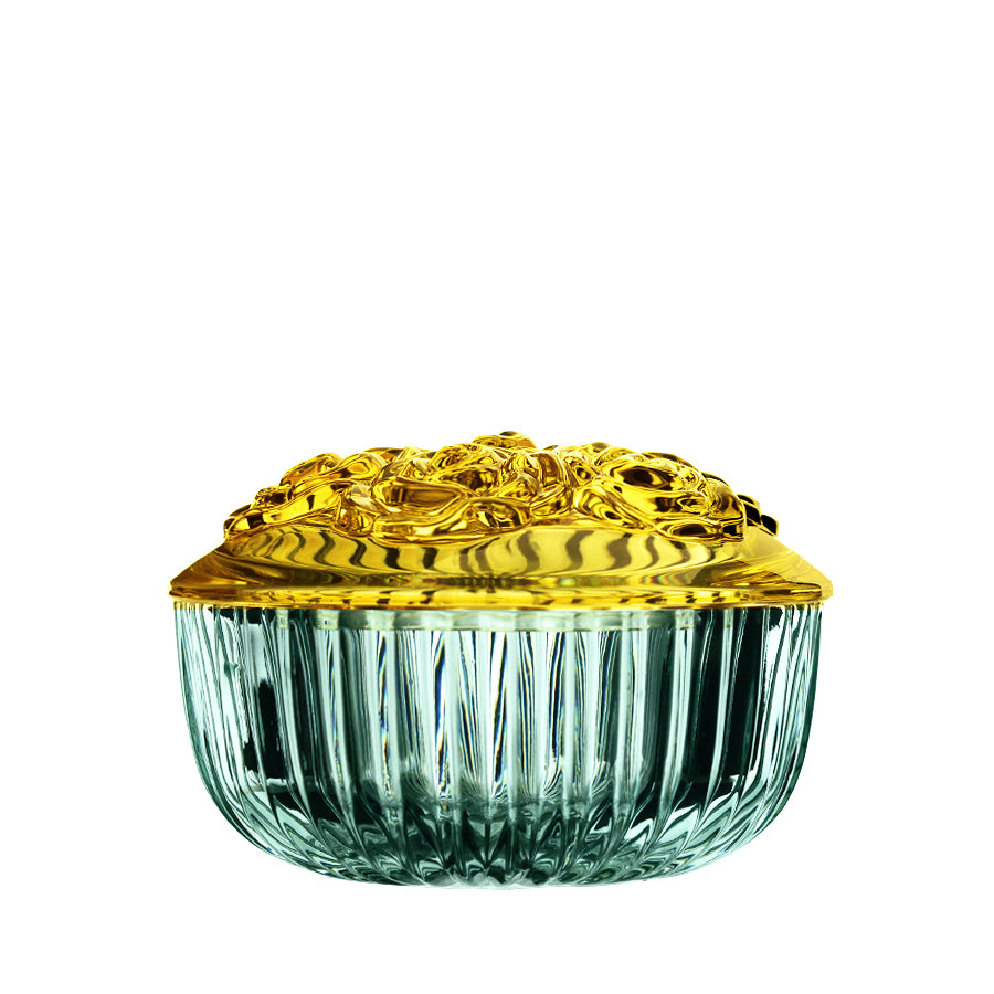 Kryształowa Szkatułka pojemnik na biżuterię lub drobiazgi Malachit + Amber