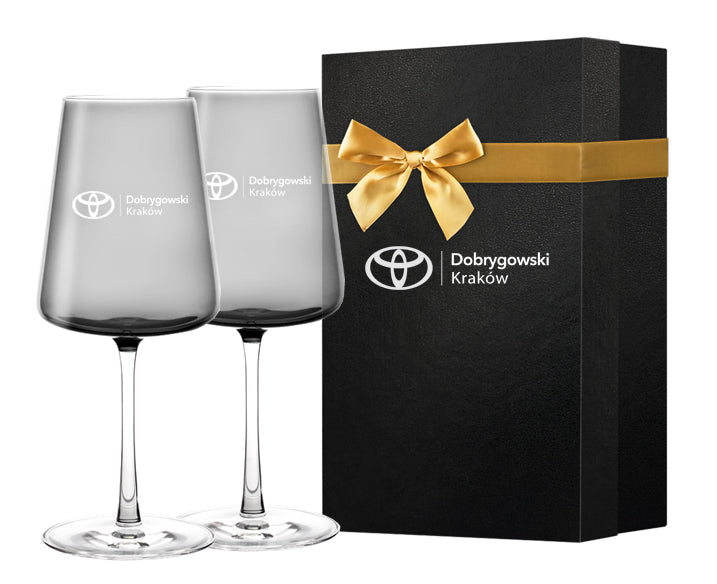 Zestaw Kieliszki do wina VIDA Gris 2 szt z logo firmy 400 ml