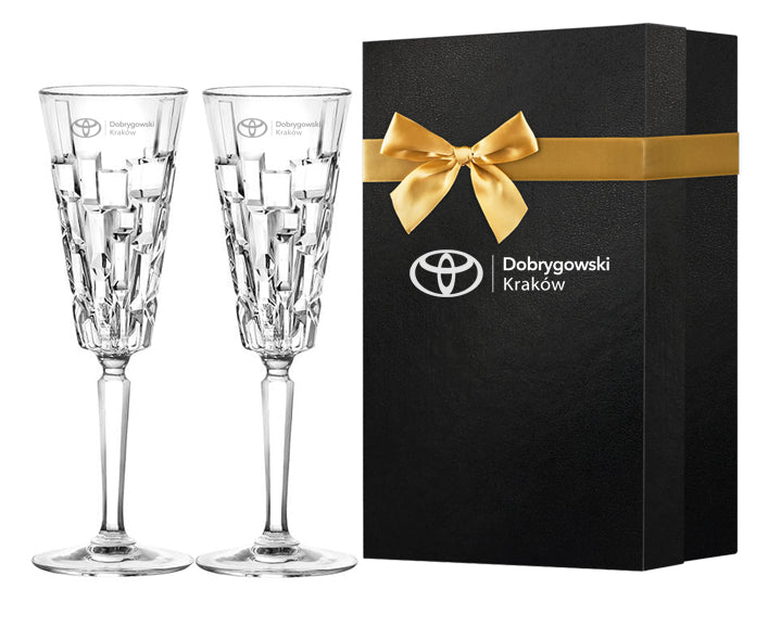 Biznesowy gift Kieliszki kryształowe ARLA do szampana 2 szt z logo firmy