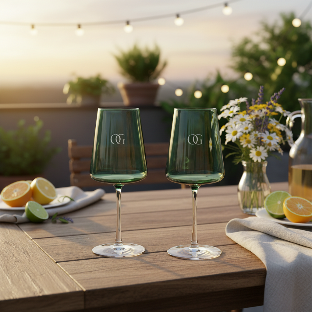 Vida Colorful Verbe Weingläser mit Gravur, 2 Stück, 400ml 