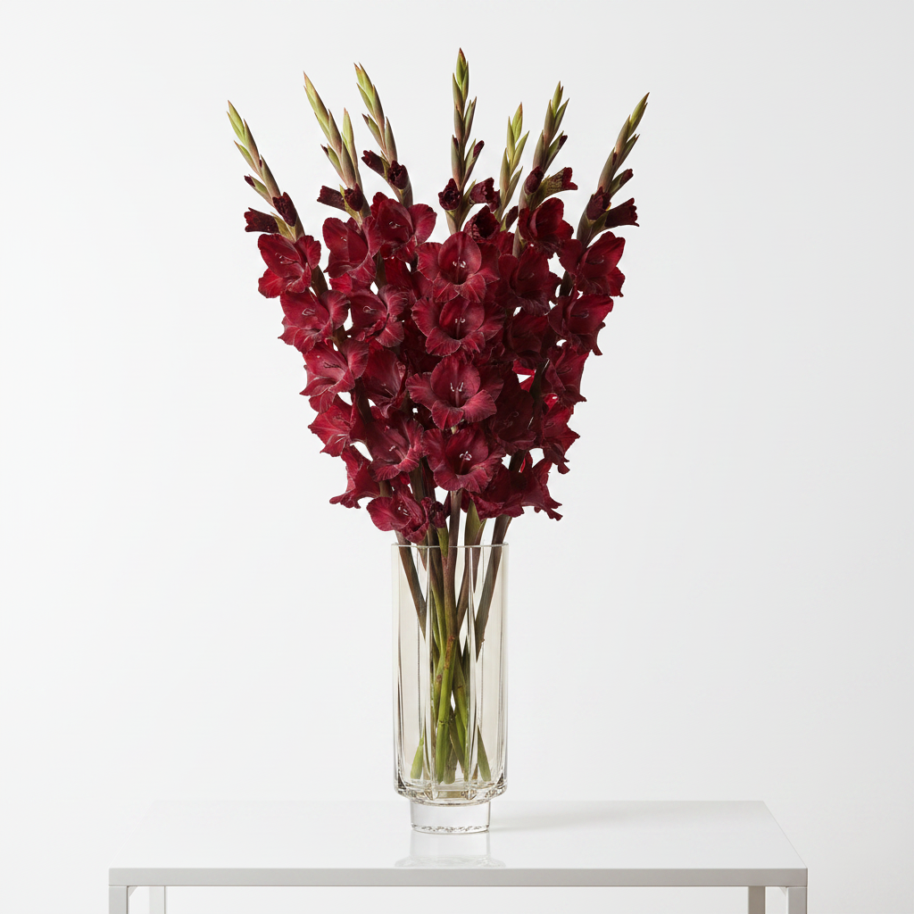 Crystal vase on leg, 36cm