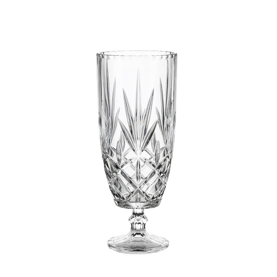 Crystal vase on leg, 36cm