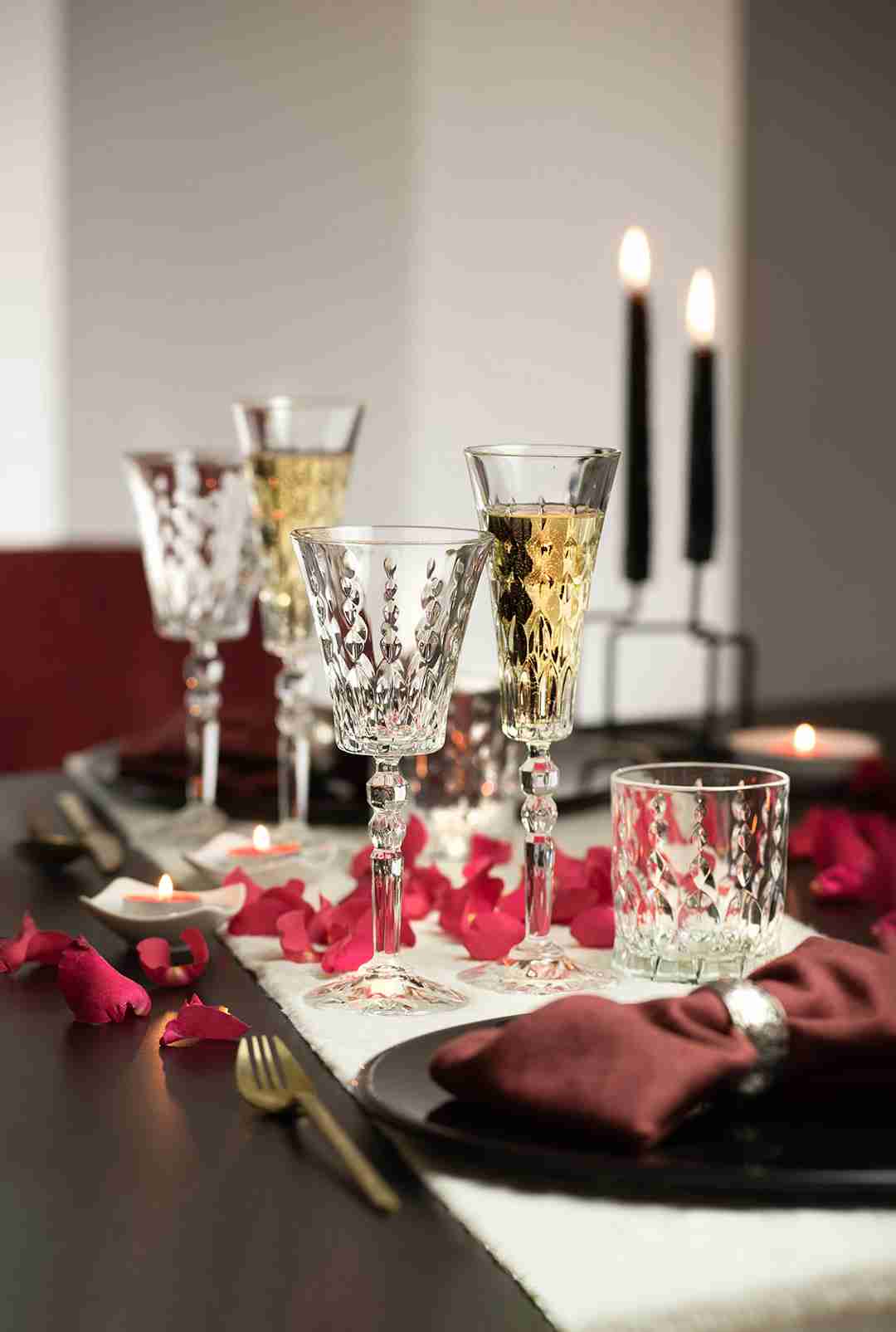 Kieliszki kryształowe Arona do wina z jej inicjałami 2 szt, 260 ml