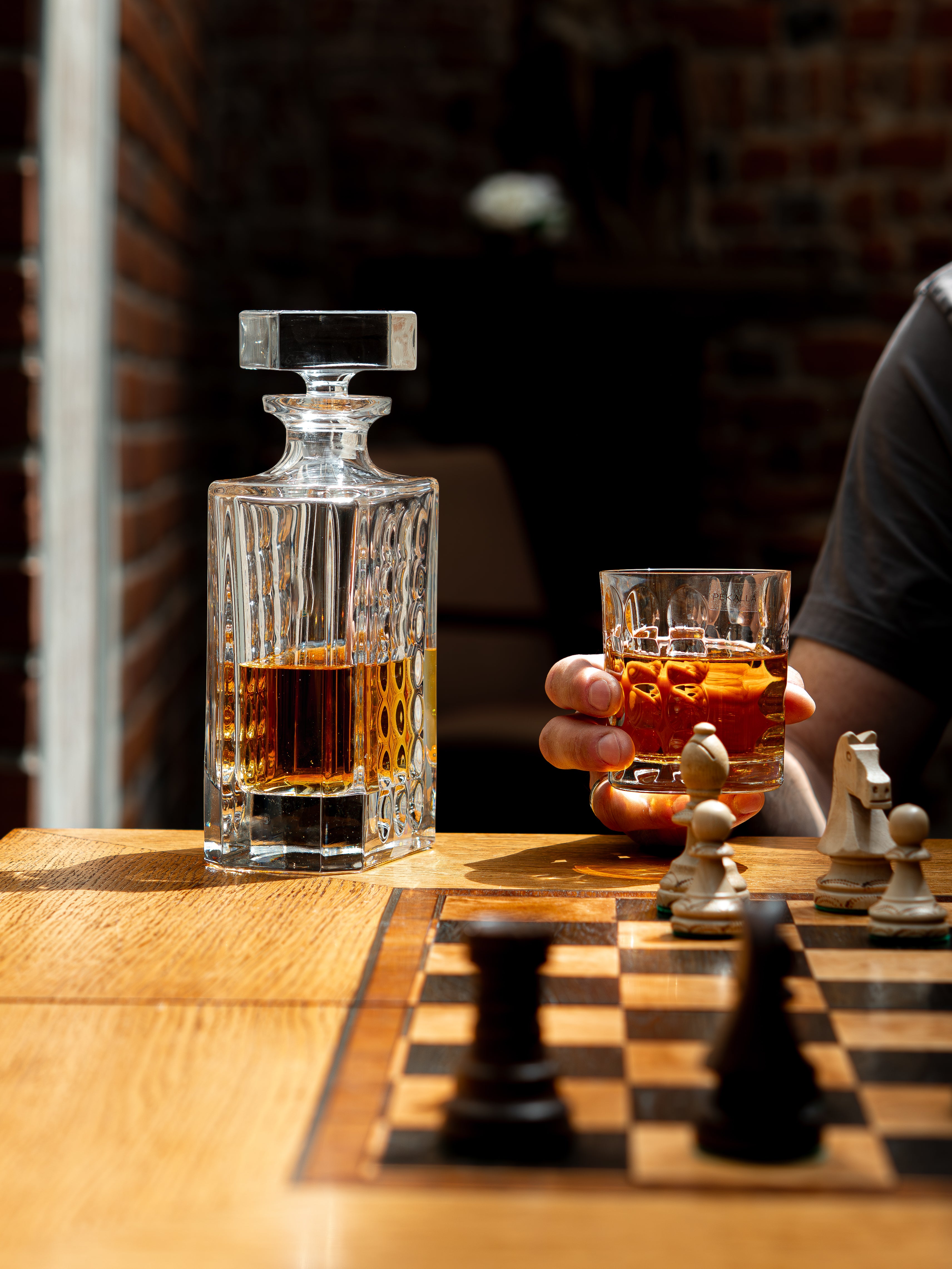 Aria Zestaw do whisky z grawerem inicjałów na korku, 3 elementy