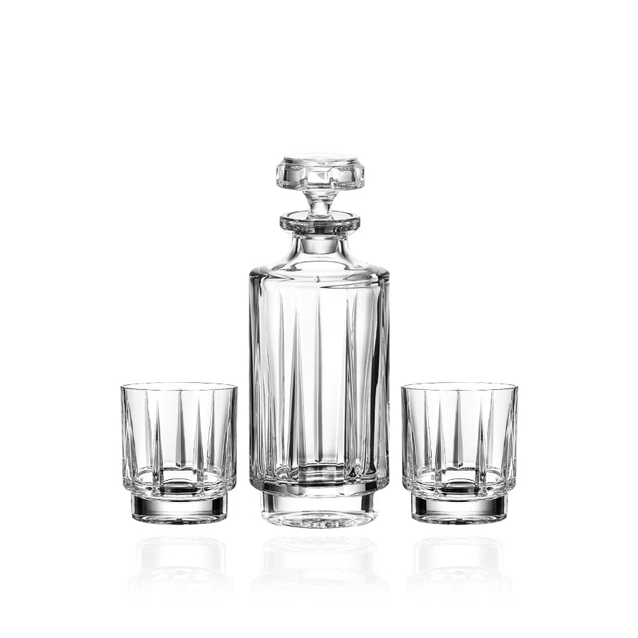 Linea Zestaw Karafka + szklanki kryształowe do whisky, 2szt