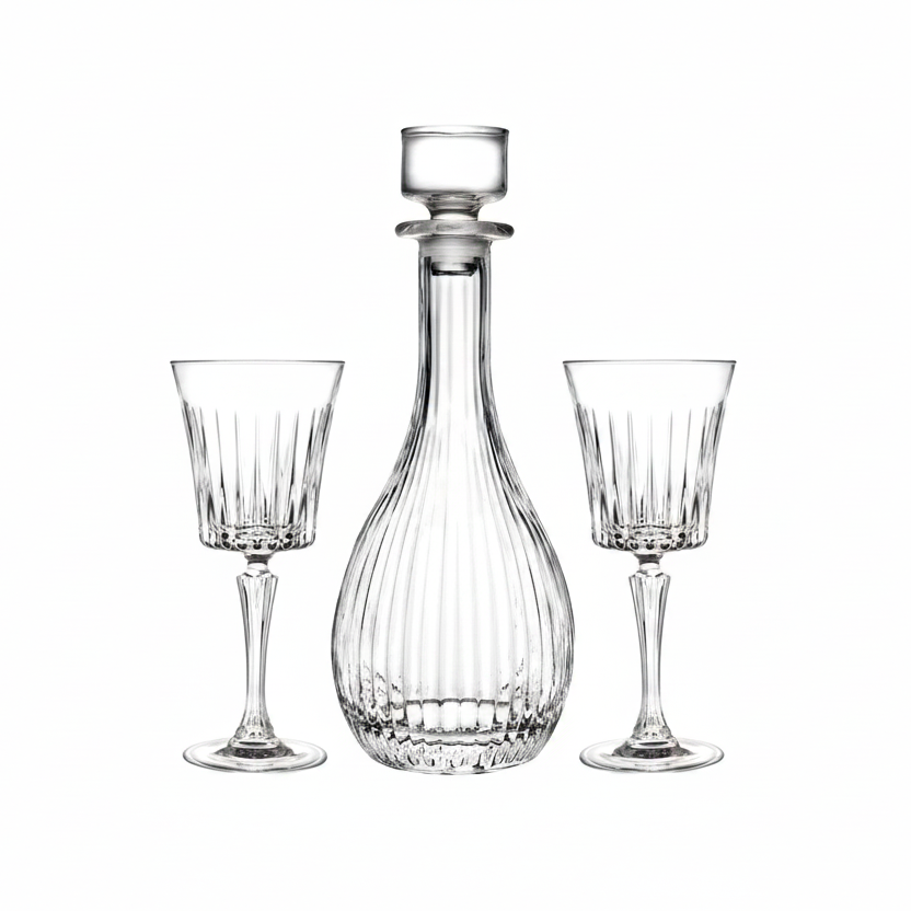 Vaso II Carafe + crystal whiskey glasses Malachite, 2 pcs, 240ml