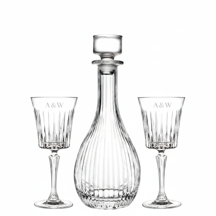 Vaso II Karaffe + Whiskygläser aus Kristall Malachit, 2 Stück, 240ml