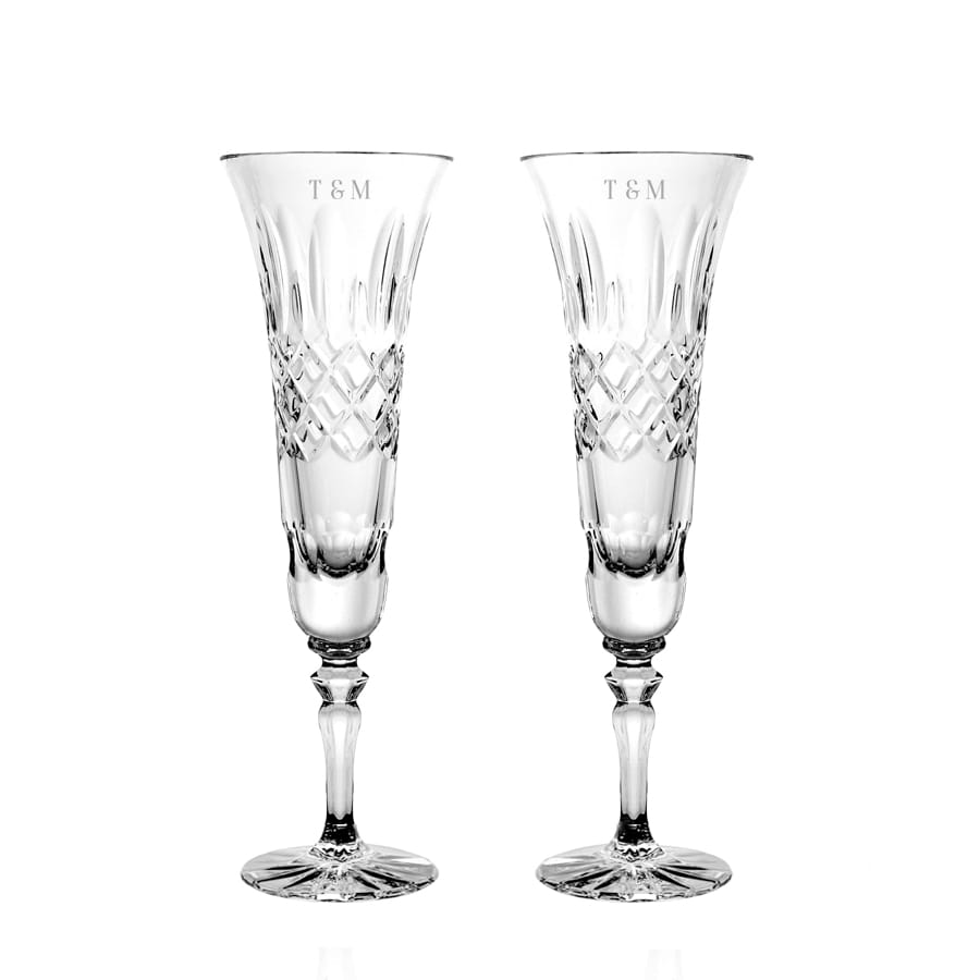 Lavo kieliszki kryształowe do szampana z grawerem, 2szt, 140ml