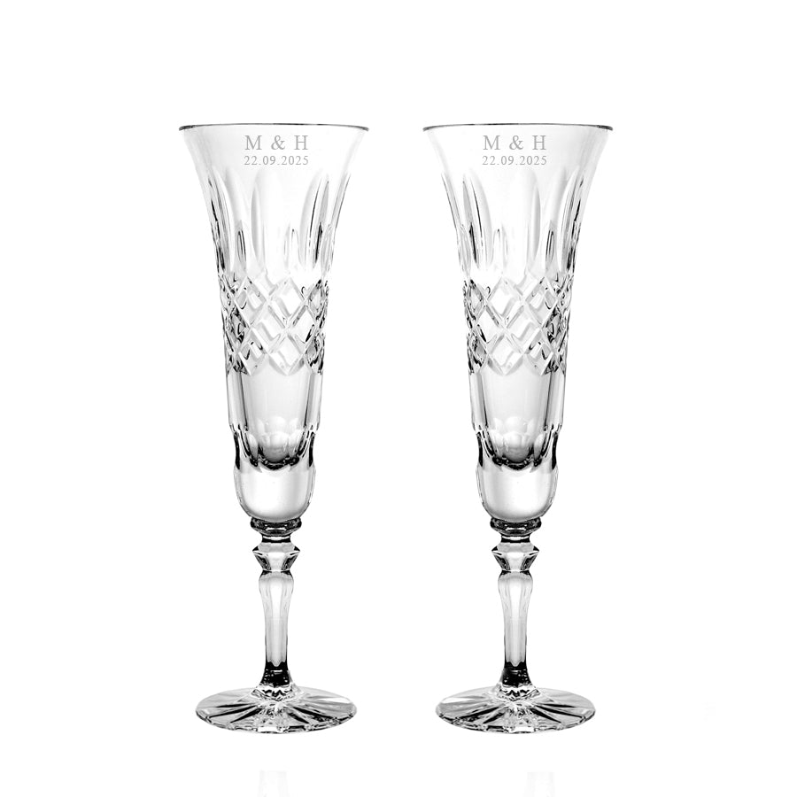 Lavo crystal champagne glasses with engraving, 2 pcs, 140ml 